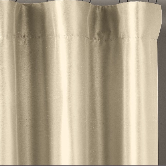 Thai Silk Solid Rod Pocket Drapery, Pearl - Picture 5 of 7